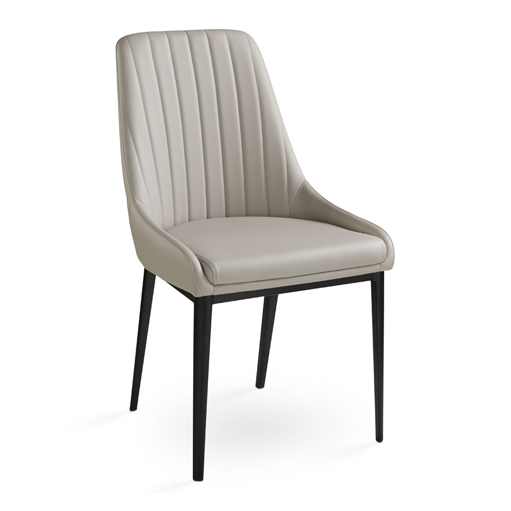 Moyra Dining Chair: Taupe Leatherette